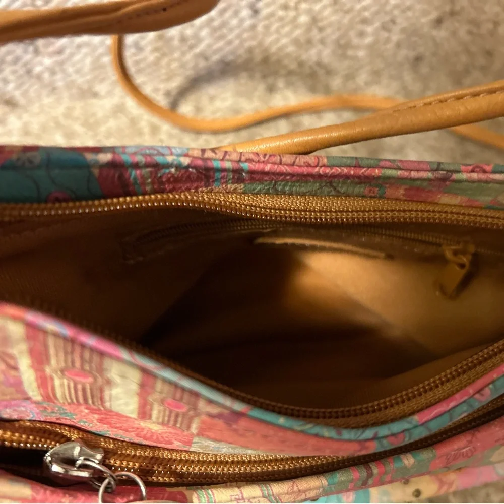 Vintage Fossil Genuine Leather Colorful Patchwork Crossbody Bag - Picture 12 of 16